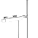 Tres Slim Exclusive, Thermostat Brausebatterie, Weiss-chrom