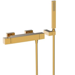 Tres Slim Exclusive, Thermostat Brausebatterie, 24k Gold matt