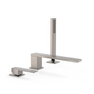 Tres Slim Exclusive, Einhebel Wannenrandbatterie, Edelstahloptik