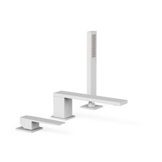 Tres Slim Exclusive, Einhebel Wannenrandbatterie, weiss matt