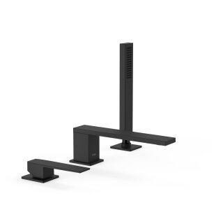 Tres Slim Exclusive, Einhebel Wannenrandbatterie, schwarz matt
