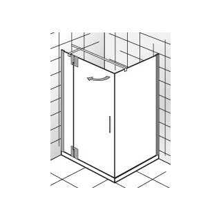 HSK K2P Drehtür an Nebenteil + Seitenwand, 80cm, 75cm, chromoptik