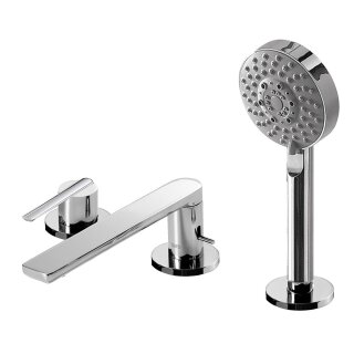 Tres Lex-Tres, Einhebel Wannenrandbatterie 3 Loch, chrom