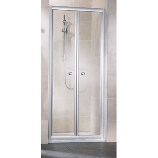 HSK Favorit Klapptür, 2-teilig, 90cm, alu silber matt, Kunstglas