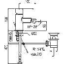 Tres Lex-Tres, Einhebel Bidetmischer, chrom