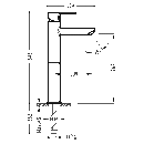 Tres Lex-Tres, Einhebel Waschtischmischer, chrom