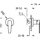 Tres Class-Tres, Unterputz-Einhandmischer (1-Weg), chrom