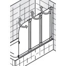 HSK Favorit Badewannenaufsatz 3-teilig, 125cm, weiß