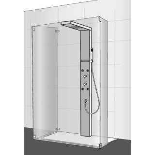 HSK Walk In Lavida 1 Glaselement + 1 bewgliches Seitenteil + Seitenwand