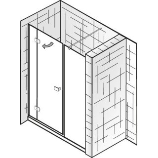 HSK Premium Softcube Drehtür, pendelbar, Raumnische, 3-teilig