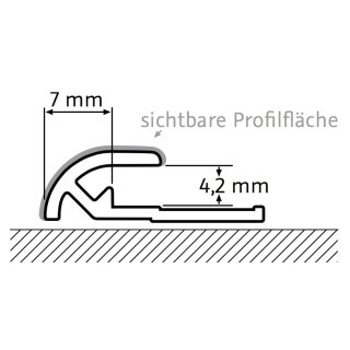 HSK Abschlussprofil rund 23×7mm, Höhe 2550mm (kürzbar)