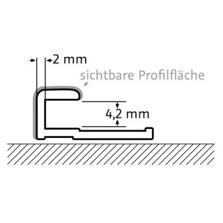HSK Abschlussprofil gerade 17×7mm, Höhe 2550mm (kürzbar)