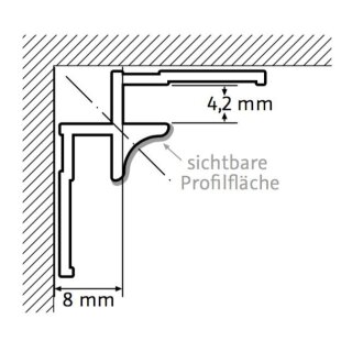 HSK Eckprofil innen 23×23mm, Höhe 2550mm (kürzbar)