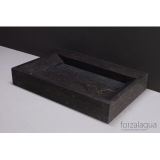 Forzalaqua Stein Waschbecken, BELLEZZA BLUESTONE MATT GESCHLIFFEN 80,5X51,5X9CM 2XØ36MM