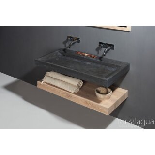 Forzalaqua Stein Waschbecken, BELLEZZA BLUESTONE MATT GESCHLIFFEN 80,5X51,5X9CM 0XØ36MM