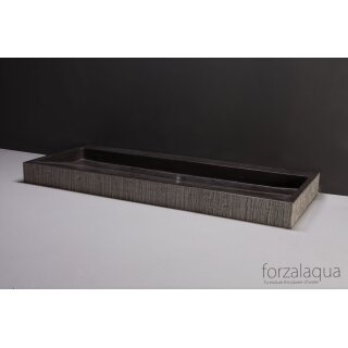 Forzalaqua Stein Waschbecken, PALERMO BLUESTONE GEMEISSELT 100,5X51,5X9CM 2XØ36MM