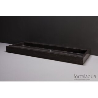 Forzalaqua Stein Waschbecken, PALERMO BLUESTONE MATT GESCHLIFFEN 120,5X51,5X9CM 1XØ36MM