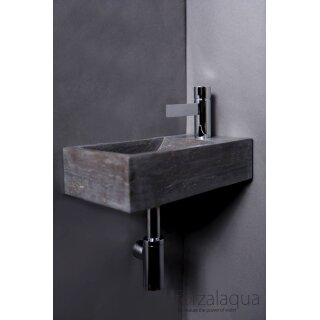 Forzalaqua Stein Waschbecken, VENETIA BLUESTONE MATT GESCHLIFFEN 40X22X10CM, 1XØ36MM, R