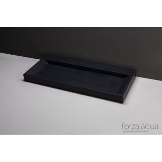 Forzalaqua Stein Waschbecken, BELLEZZA GRANIT MATT GESCHLIFFEN 120,5X51,5X9CM mit Hahnloch