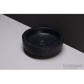 Forzalaqua Stein Waschbecken, VERONA XS GRANIT MATT GESCHLIFFEN Ø30X10CM