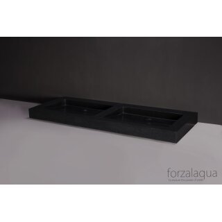 Forzalaqua Stein Waschbecken, PALERMO DOPPIO GRANIT MATT GESCHLIFFEN 140,5X51,5X9CM