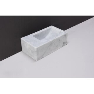 Forzalaqua Stein Waschbecken, VENETIA XS CARRARA MARMOR POLIERT 29X16X10CM, L