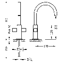 Tres Cuadro-Tres, Zweigriff-Waschtischbatterie, chrom