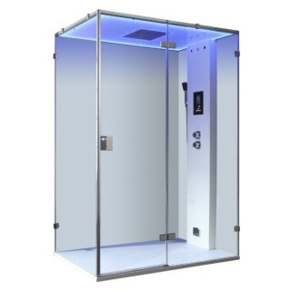 Dampfdusche Stone Edition AWT LD111F15, 150x90cm, weiß matt, Rechtssausführung