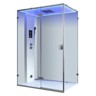Dampfdusche Stone Edition AWT LD111F15, 150x90cm, weiß glänzend, Linksausführung