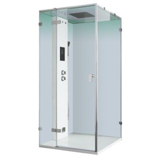 Dampfdusche Stone Edition AWT LD106F15, 100x100cm, weiß matt, Linksausführung