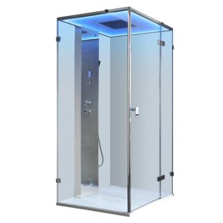 Dampfdusche Deluxe Edition AWT LD108F15, 90x90cm, silber, Linksausführung