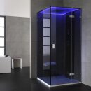 Dampfdusche Deluxe Edition AWT LD106F15, 100x100cm, schwarz, Rechtsausführung