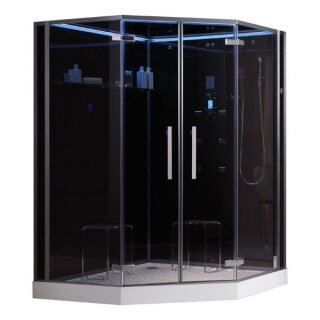 EAGO Dampfdusche DZ995F12 mit Duschtasse schwarz 150x150