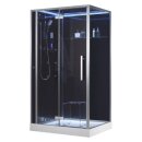 EAGO Dampfdusche DZ990F12 mit Duschtasse schwarz 120x90 links
