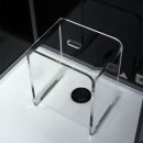 EAGO Dampfdusche DZ989F12 mit Duschtasse schwarz 100x100 rechts