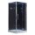 EAGO Dampfdusche DZ989F12 mit Duschtasse schwarz 100x100 rechts