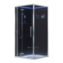 EAGO Dampfdusche DZ989F12 mit Duschtasse schwarz 100x100...