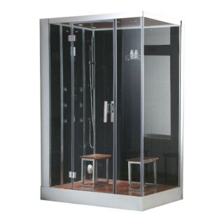 EAGO Dampfdusche DZ961-1F8 schwarz 150x90