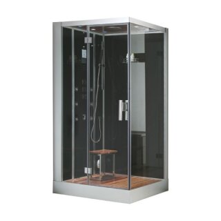 EAGO Dampfdusche DZ960-1F8 schwarz 100x90