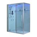 EAGO Dampfdusche DZ991F12 weiß 150x90 links