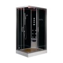 EAGO Dampfdusche DZ954F8 schwarz 100x80 rechts