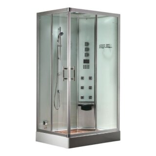 EAGO Dampfdusche DZ954F8 weiß 100x80 rechts