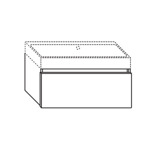 RepaBad Badmöbel BASE 45/100 mit 1 Auszug, 1000 x 450 x 350 mm (Waschbecken nicht inklusive)