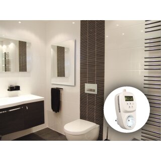 Howatech Infrarot Glasheizkörper mit Steckdosenthermostat 60x100cm 850 Watt Spiegel