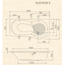 Raumsparwanne Wustrow R 180 180x75x42cm