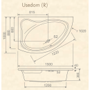 Eckwanne Usedom R 150x100x38,5cm