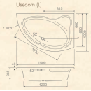 Eckwanne Usedom L 150x100x38,5cm