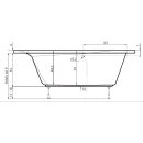 Sia asymmetrische Wanne 175x135x70cm rechts