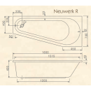 Raumsparwanne Neuwerk R 160x70/40x40cm