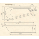 Raumsparwanne Neuwerk L 160x70/40x40cm